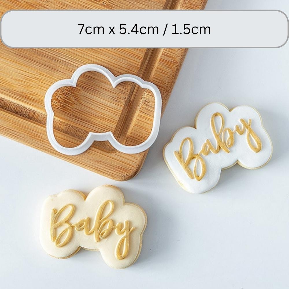 BABY SHOWER SPRINKLE COOKIE CUTTERS Baby Welcome Home Special Occasion  Celebration Footie Pajamas With Cursive Word Handwriting And Infant  Footprint